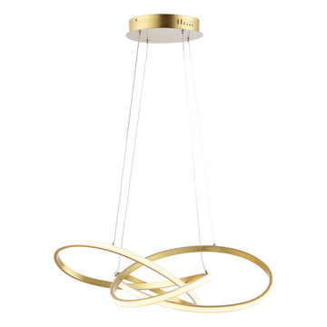 Alexia 25" Abstract Integrated LED Metal Adjustable Pendant - JONATHAN Y